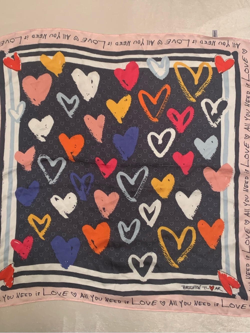 BRIGHTON “Color of Love” scarf designed by Tom Clancy GUC (Preloved)